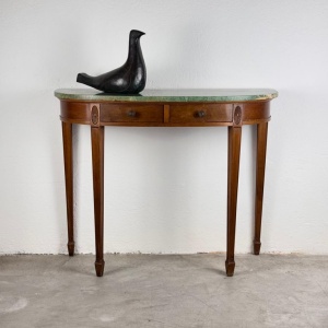 Rare 1940 Console by Paolo Buffa in Walnut with Green Alpi Marble Top