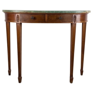 Rare 1940 Console by Paolo Buffa in Walnut with Green Alpi Marble Top