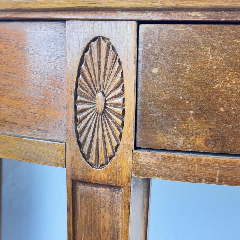 Rare 1940 Console by Paolo Buffa in Walnut with Green Alpi Marble Top