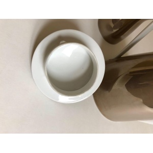 Raymond Loewy for Rosenthal ‘Form 2000' MCM Coffee Pot and Creamer Taupe Crystal