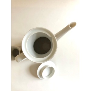 Raymond Loewy for Rosenthal ‘Form 2000' MCM Coffee Pot and Creamer Taupe Crystal