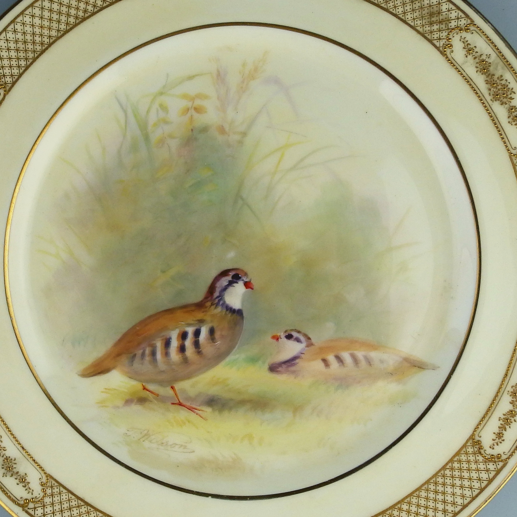 A fine antique porcelain hand-painted Royal Doulton Cabinet Plate signed C.1900