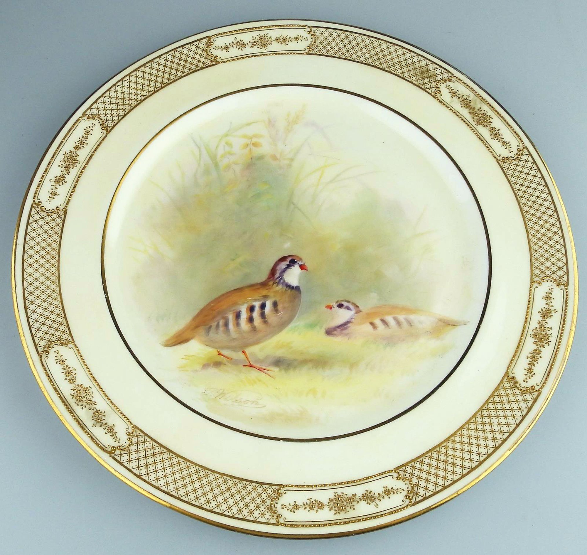 A fine antique porcelain hand-painted Royal Doulton Cabinet Plate signed C.1900