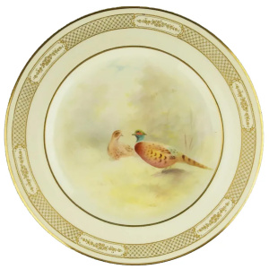 Tiffany & Co antique porcelain hand-painted Royal Doulton Cabinet Plate C.1900