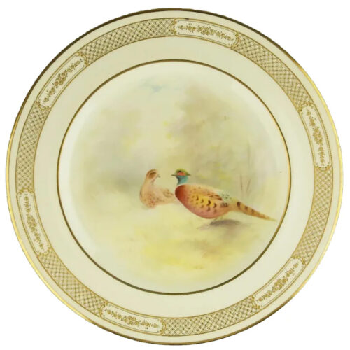 Tiffany & Co antique porcelain hand-painted Royal Doulton Cabinet Plate C.1900