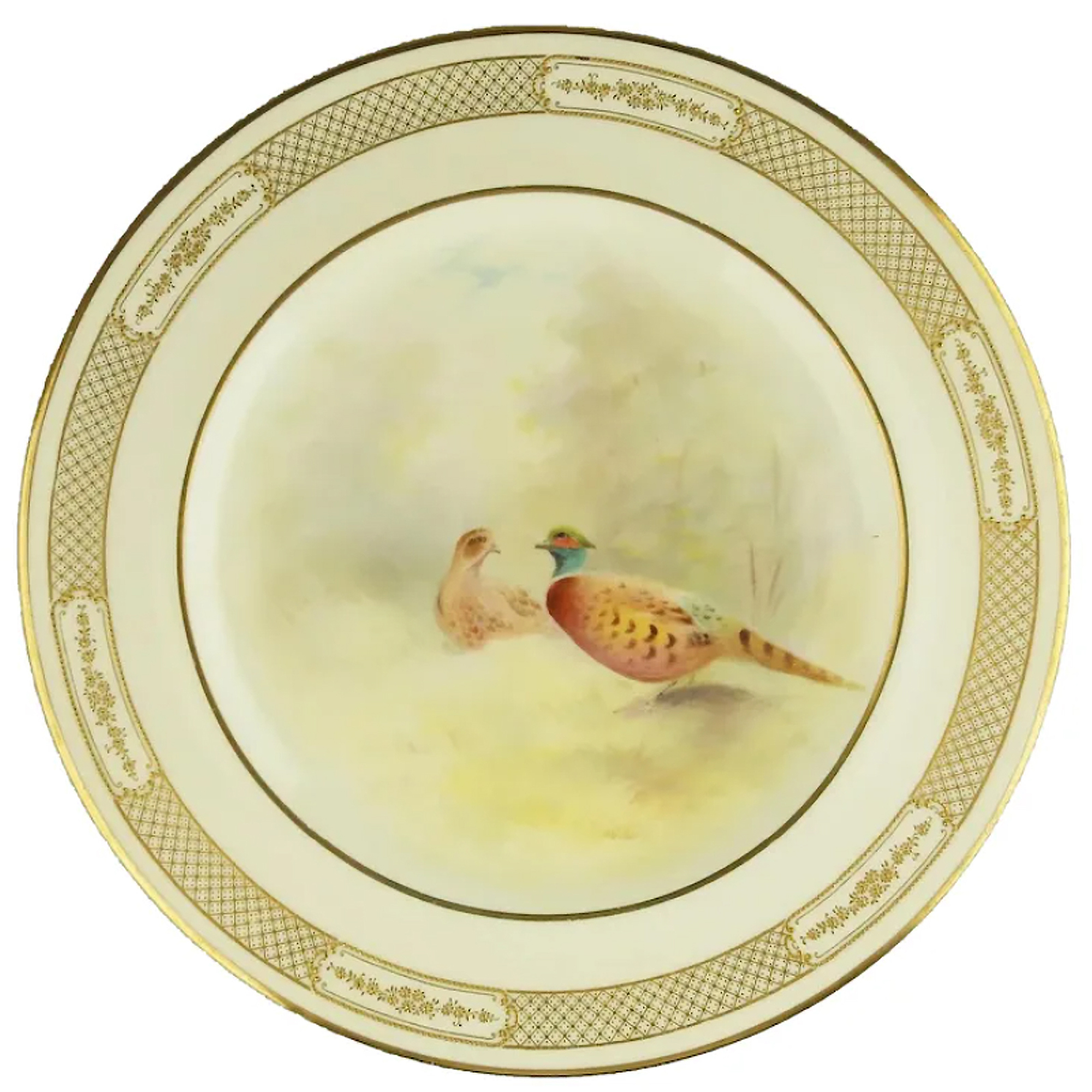 Tiffany & Co antique porcelain hand-painted Royal Doulton Cabinet Plate C.1900