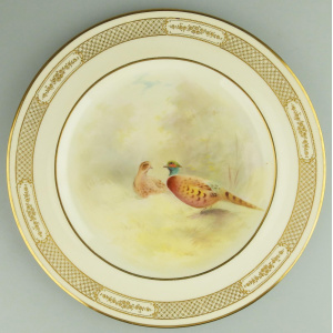 Tiffany & Co antique porcelain hand-painted Royal Doulton Cabinet Plate C.1900