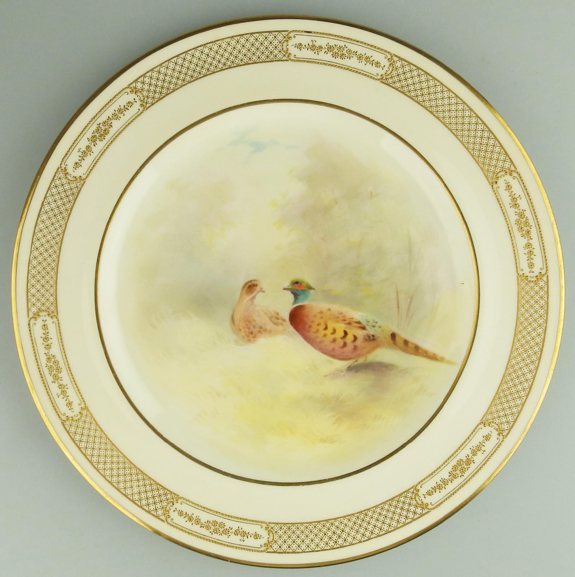 Tiffany & Co antique porcelain hand-painted Royal Doulton Cabinet Plate C.1900