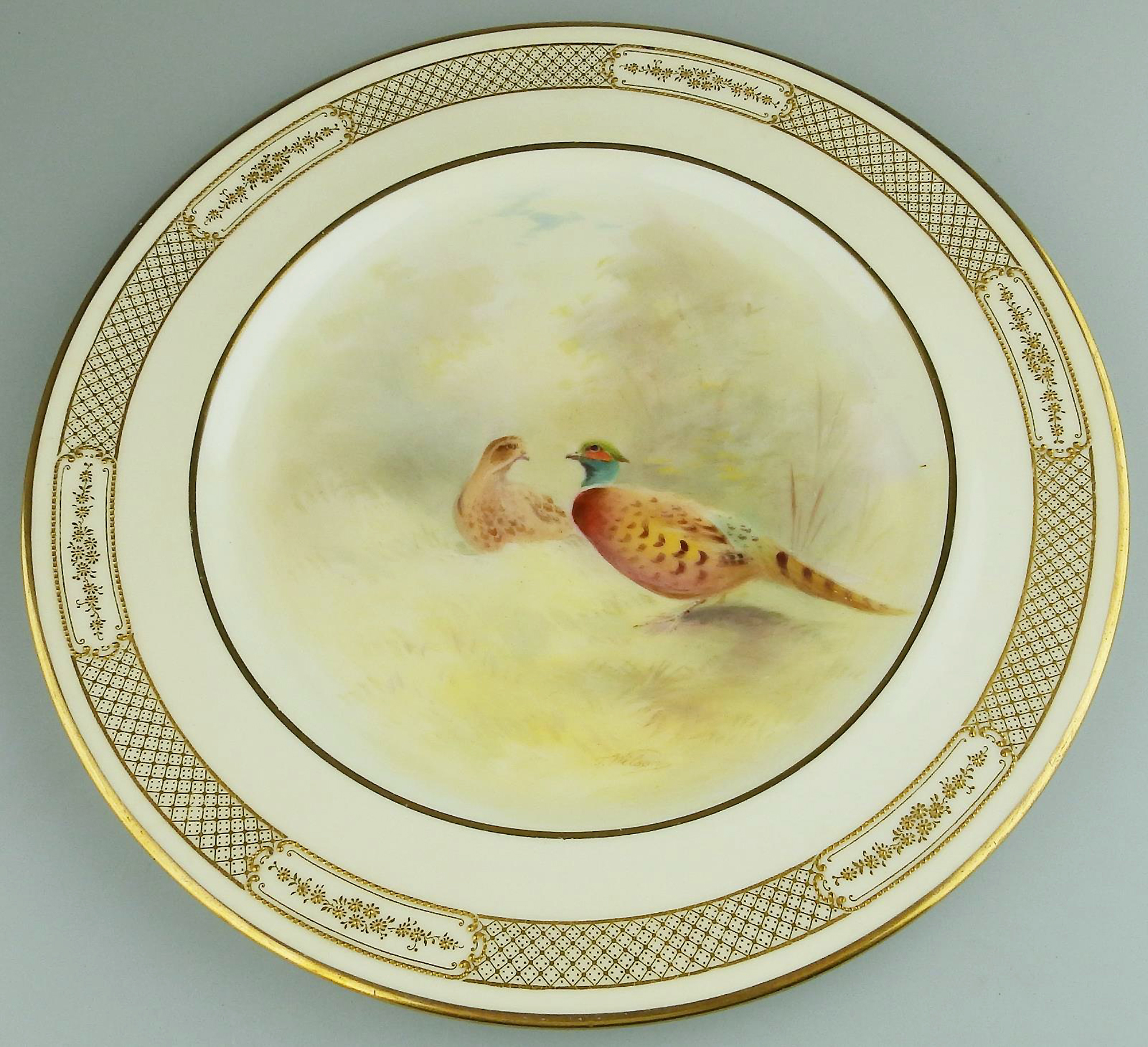 Tiffany & Co antique porcelain hand-painted Royal Doulton Cabinet Plate C.1900