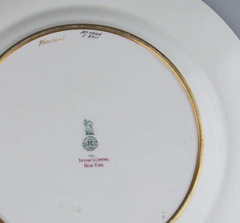 Tiffany & Co antique porcelain hand-painted Royal Doulton Cabinet Plate C.1900