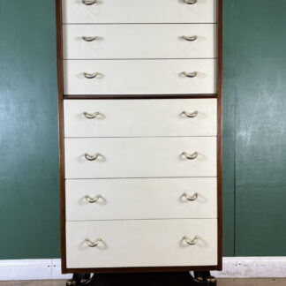 Retro Vintage Mid Century G Plan Librenza White Tallboy Chest Of Drawers-Courier