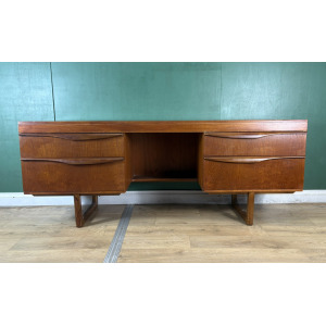 Retro Vintage Mid Century Teak Desk By Stonehill Furniture-Courier