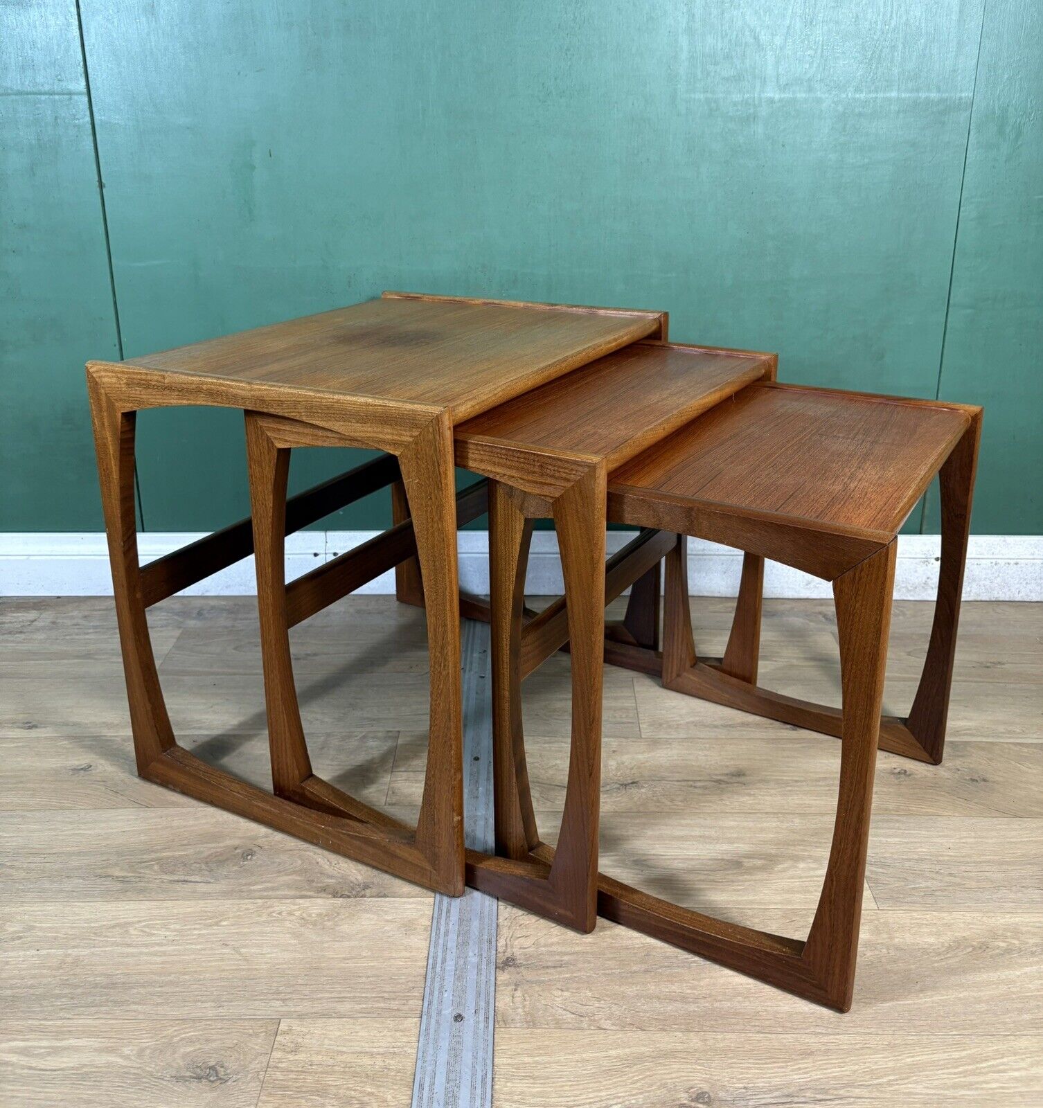 Retro Vintage Mid Century Teak G Plan Quadrille Nest Of Tables