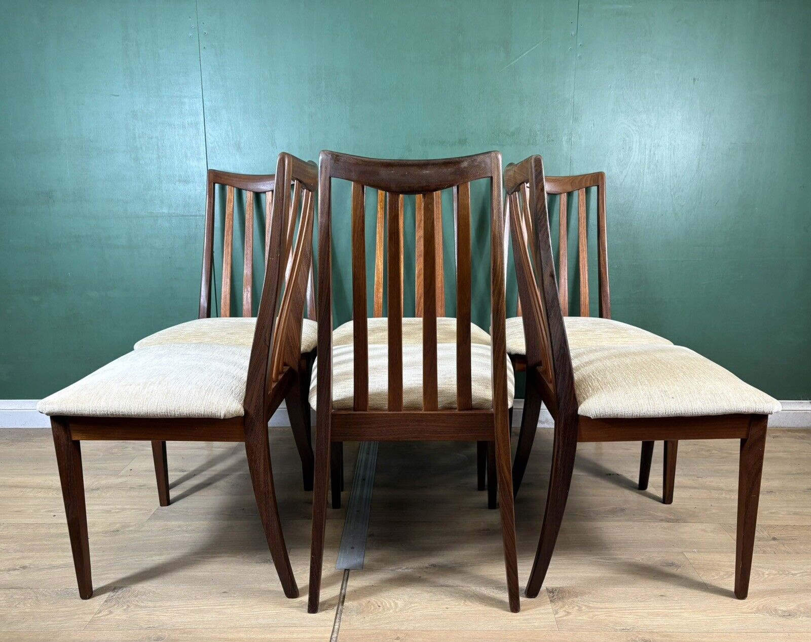 Retro Vintage Mid Century Teak G Plan Set Of 6x Chairs-Courier