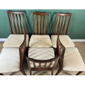 Retro Vintage Mid Century Teak G Plan Set Of 6x Chairs-Courier