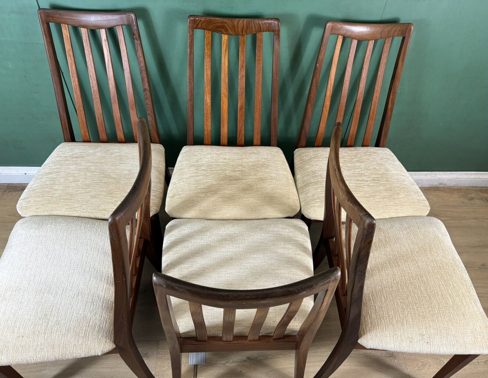 Retro Vintage Mid Century Teak G Plan Set Of 6x Chairs-Courier