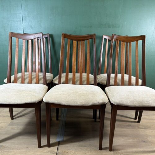 Retro Vintage Mid Century Teak G Plan Set Of 6x Chairs-Courier