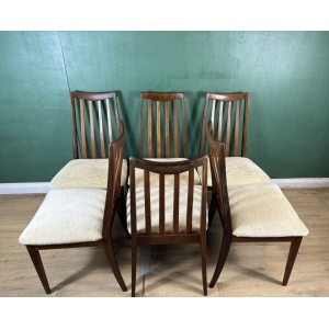Retro Vintage Mid Century Teak G Plan Set Of 6x Chairs-Courier