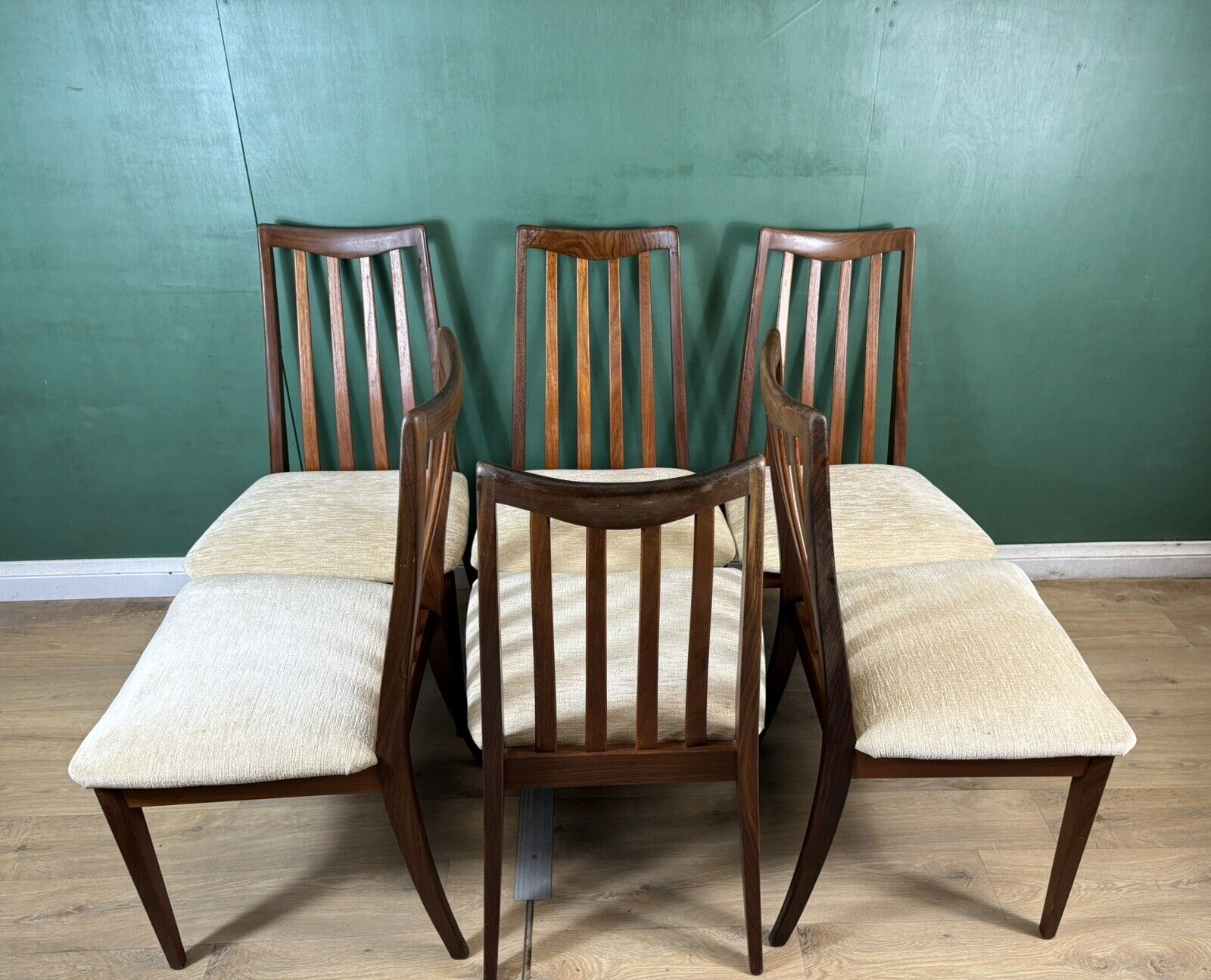 Retro Vintage Mid Century Teak G Plan Set Of 6x Chairs-Courier