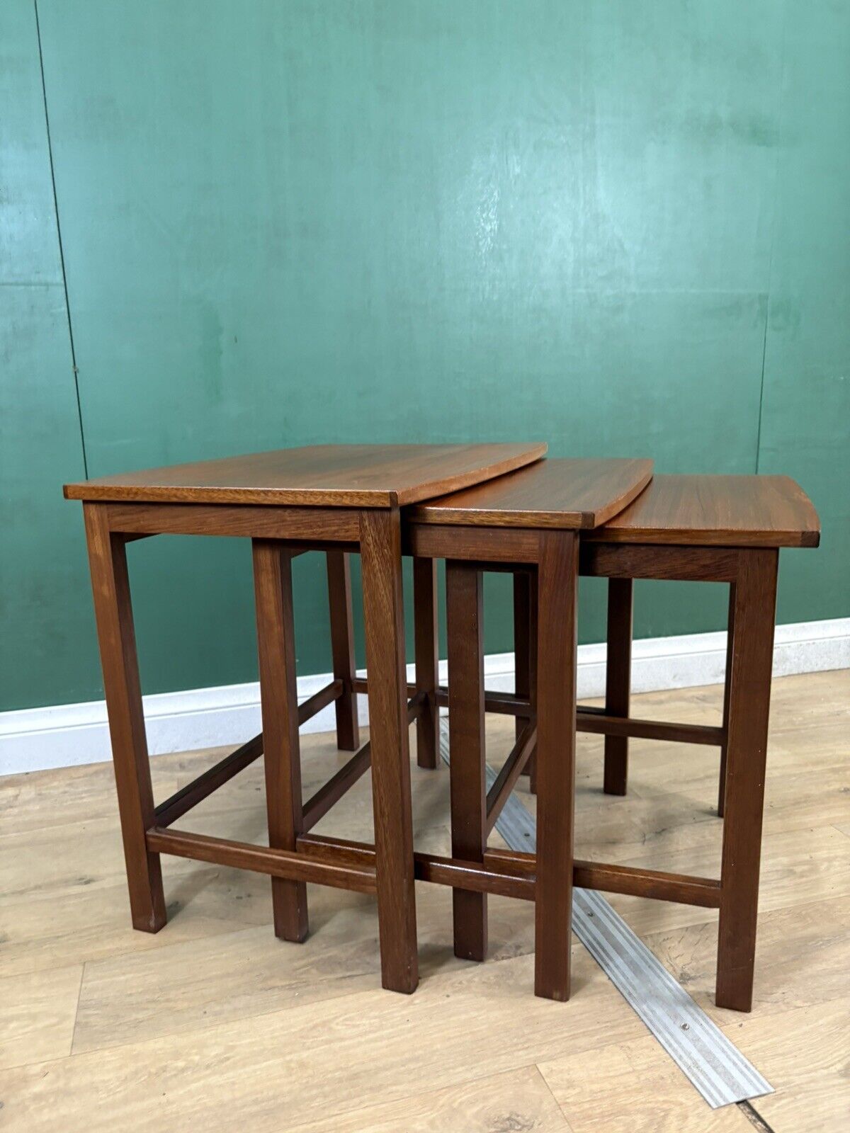 Retro Vintage Mid Century Teak Nest Of Tables-Courier