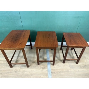 Retro Vintage Mid Century Teak Nest Of Tables-Courier