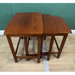 Retro Vintage Mid Century Teak Nest Of Tables-Courier
