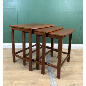 Retro Vintage Mid Century Teak Nest Of Tables-Courier