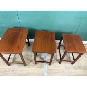 Retro Vintage Mid Century Teak Nest Of Tables-Courier