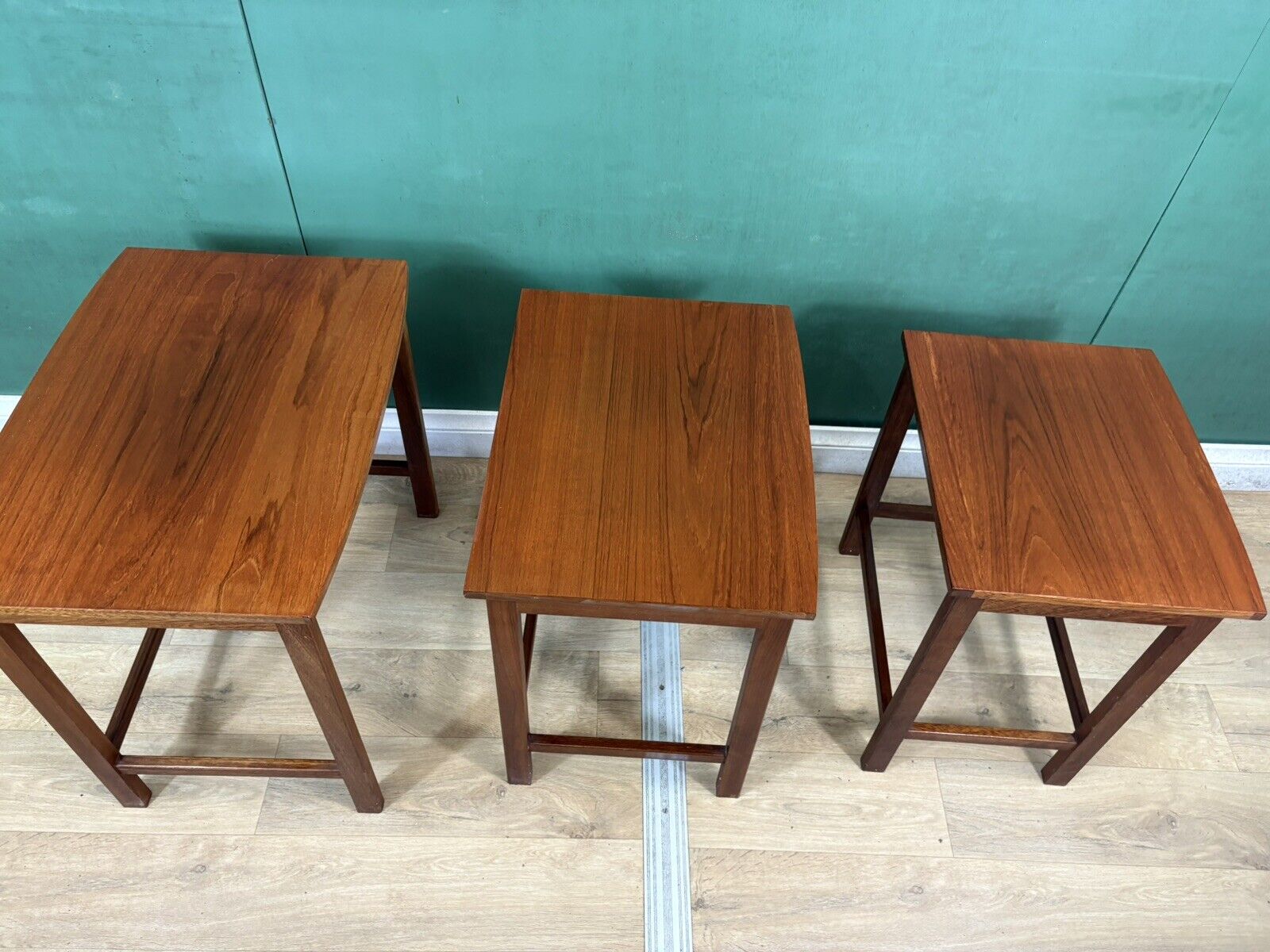 Retro Vintage Mid Century Teak Nest Of Tables-Courier