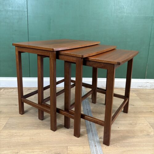 Retro Vintage Mid Century Teak Nest Of Tables-Courier