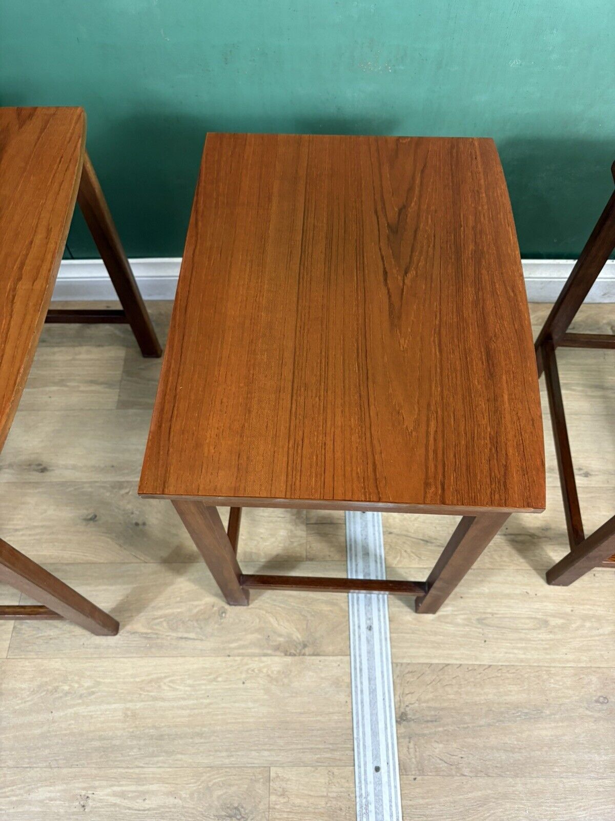 Retro Vintage Mid Century Teak Nest Of Tables-Courier