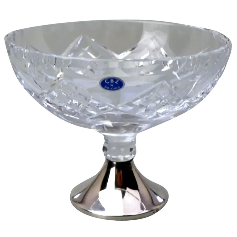 A vintage cut glass & Dutch solid silver Candy Bowl C.20thC