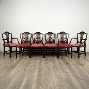 Antique 20th Century Set Of 10 Hepplewhite Style Dining Chairs