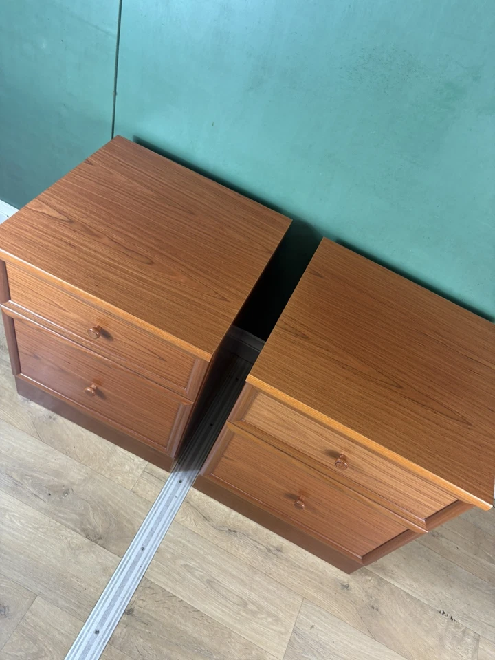 Vintage Mid Century Teak G Plan Pair Of Two Bedside Cabinets