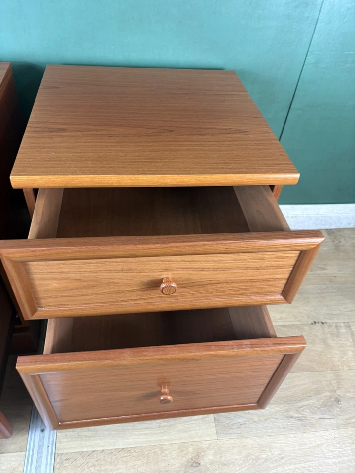 Vintage Mid Century Teak G Plan Pair Of Two Bedside Cabinets