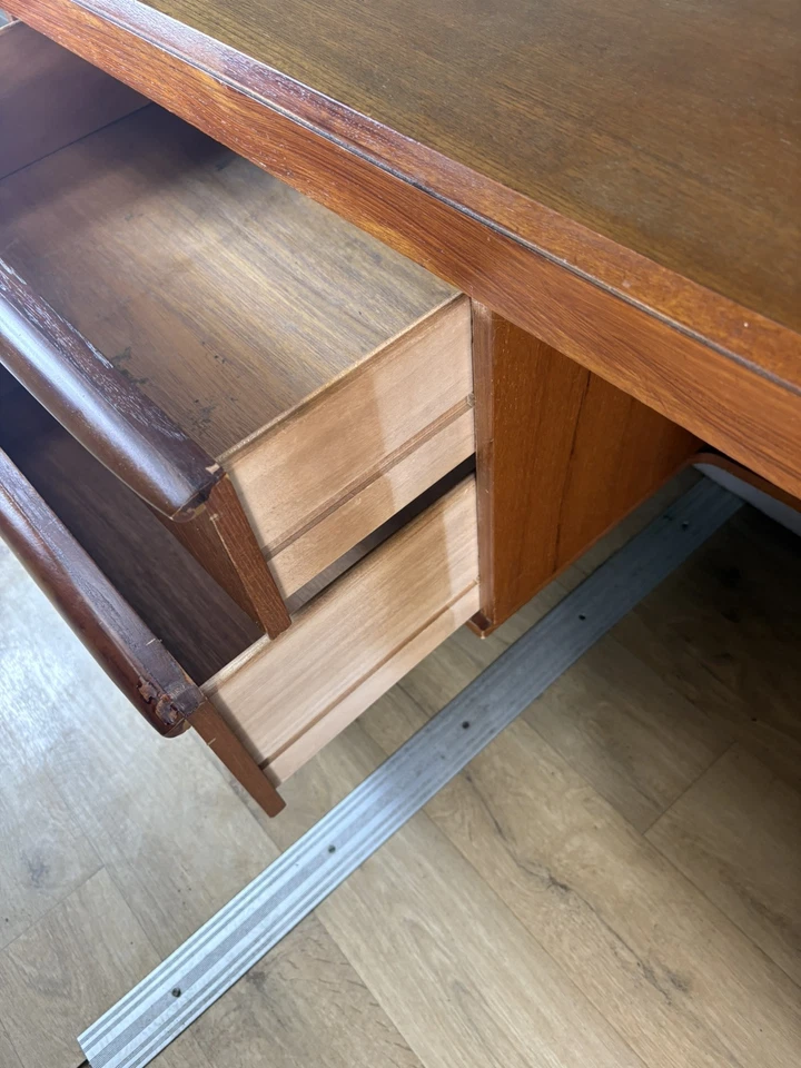 Vintage Mid Century Teak Desk By Stonehill Furniture