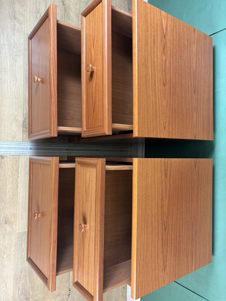 Vintage Mid Century Teak G Plan Pair Of Two Bedside Cabinets