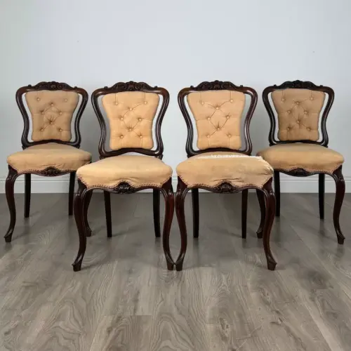 Antique 19th Century Set Of 4 Finest Quality Dining Chairs