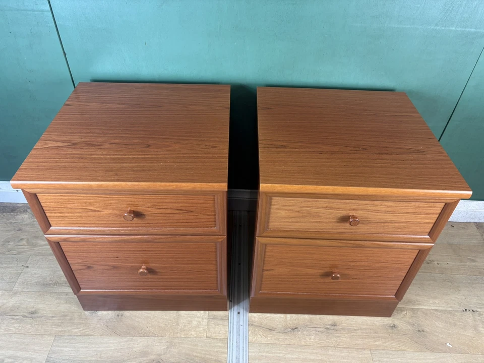 Vintage Mid Century Teak G Plan Pair Of Two Bedside Cabinets