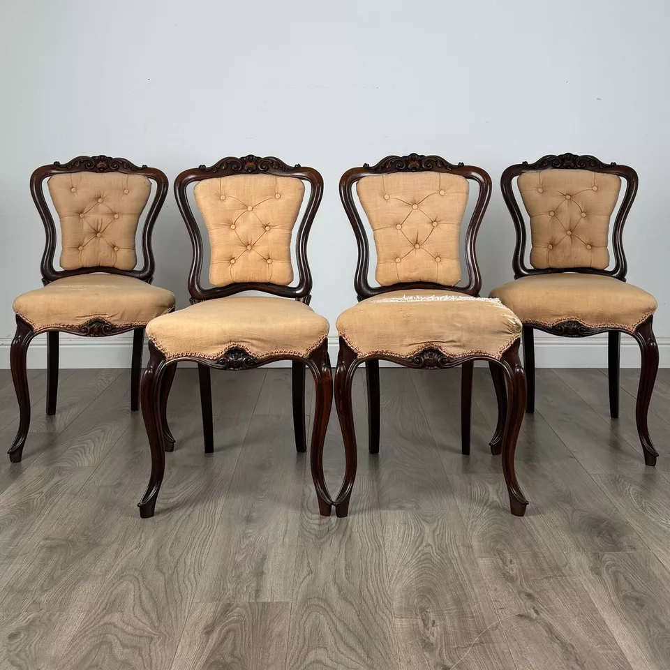 Antique 19th Century Set Of 4 Finest Quality Dining Chairs