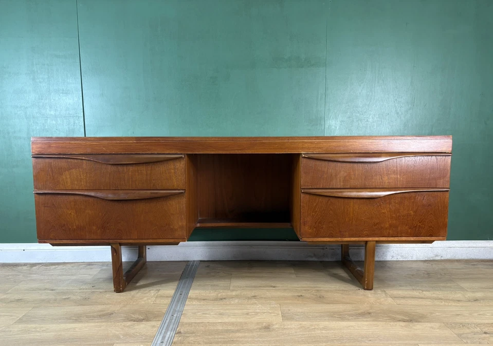 Vintage Mid Century Teak Desk By Stonehill Furniture