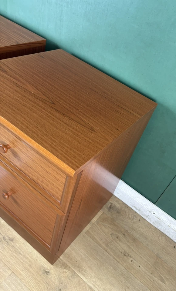 Vintage Mid Century Teak G Plan Pair Of Two Bedside Cabinets