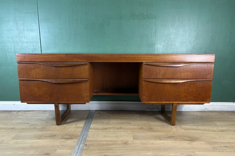 Vintage Mid Century Teak Desk By Stonehill Furniture