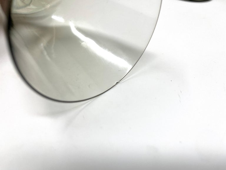 Set 6 Danish Modern Gray Handblown Aperitif Glasses, MCM 1960s Denmark Art Glass