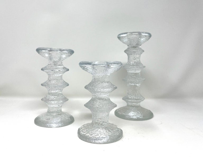 Set of 3 Iittala Finnish Candlesticks Designed by Timo Sarpaneva