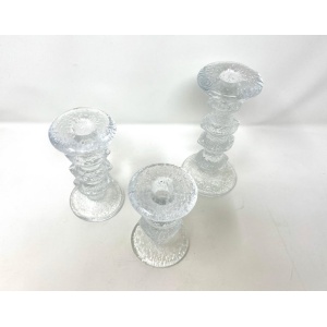 Set of 3 Iittala Finnish Candlesticks Designed by Timo Sarpaneva