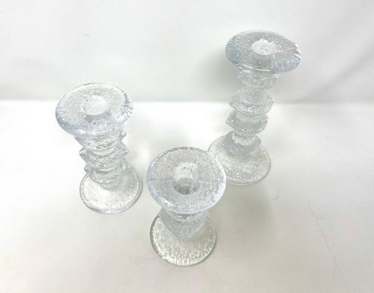Set of 3 Iittala Finnish Candlesticks Designed by Timo Sarpaneva