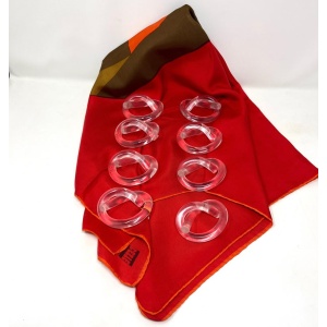 Set of 8 MCM Pretzel Clear Lucite Napkin Rings by Dorothy Thorpe