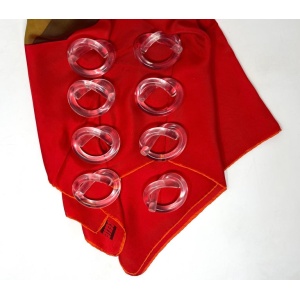 Set of 8 MCM Pretzel Clear Lucite Napkin Rings by Dorothy Thorpe