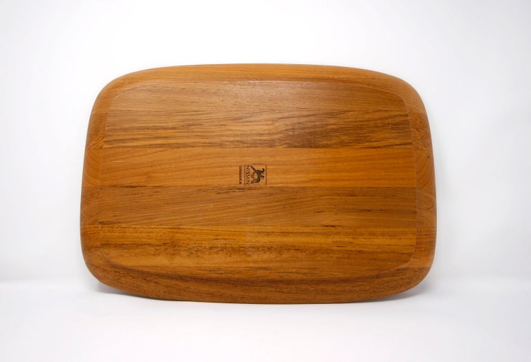 Solid Teak Danish Modern Nissen Carving Platter